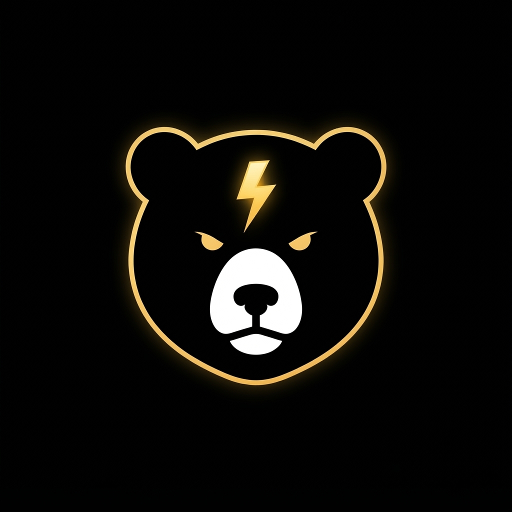 BIG BEAR (BBR) — 黑熊闪电徽章 logo